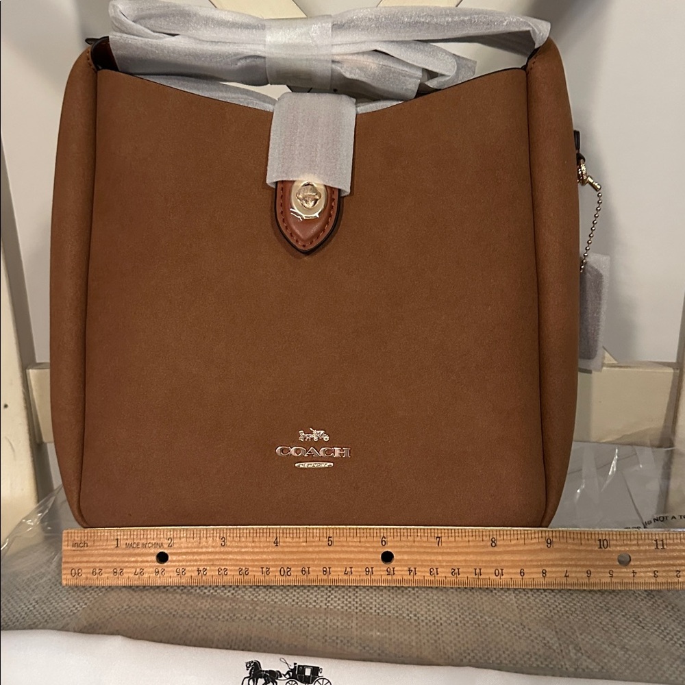 Coach Brown Suede Shoulder Bag - Picture 12 of 13
